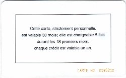 Carte Ciné Fidélité CF3c - dos